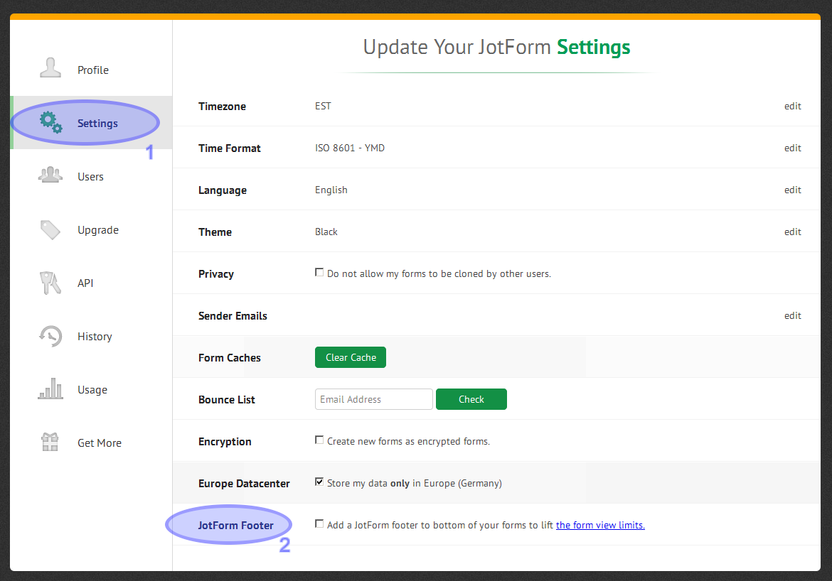 How to remove JotForm logo from bottom of form when its used on my html